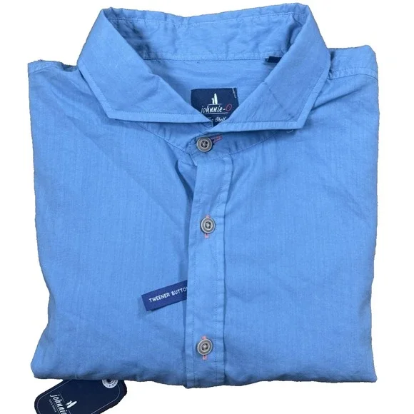 Johnnie-O Top Shelf Albin Men's‎ Large Long Sleeve Button Up Shirt – Laguna Blue